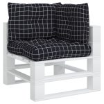 Perne pentru paleți, 3 buc, negru, model carouri, textil oxford