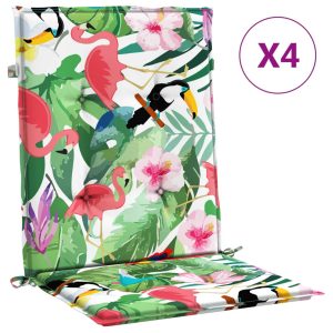 Perne pentru scaune cu spătar jos, 4 buc, multicolor, textil