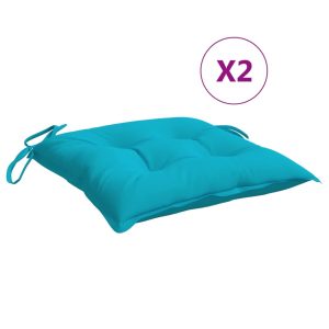 Perne de scaun, 2 buc., turcoaz, 40 x 40 x 7 cm, textil