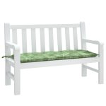 Pernă bancă de grădină, model frunze, 120x50x7 cm, textil