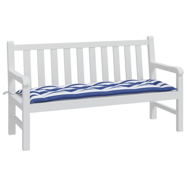 Pernă de bancă dungi albastre și albe 150x50x7 cm textil oxford