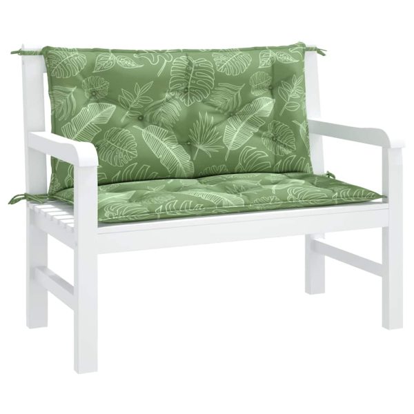Perne bancă de grădină 2 buc. model frunze 100x50x7 cm textil