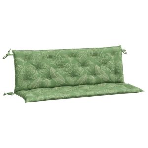 Perne bancă de grădină, 2 buc, 150x50x7cm, model frunze, textil