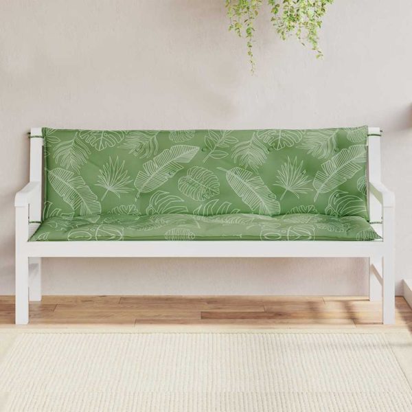Perne bancă de grădină, 2 buc, 150x50x7cm, model frunze, textil