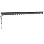 Copertină retractabilă automată, antracit, 5×3 m