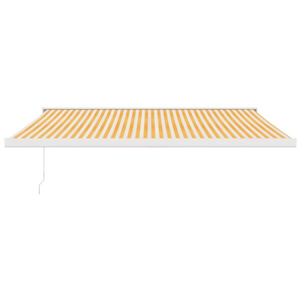 Copertină retractabilă, galben/alb, 4,5×3 m, textil/aluminiu
