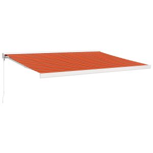 Copertină retractabilă portocaliu/maro 4×3 m, textil/aluminiu