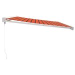 Copertină retractabilă portocaliu/maro 4×3 m, textil/aluminiu