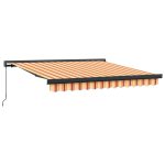Copertină retractabilă, galben/alb, 3,5×2,5 m, textil/aluminiu