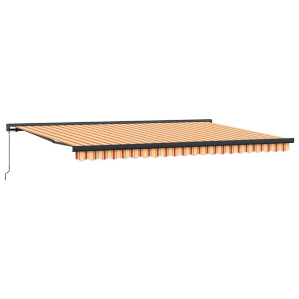 Copertină retractabilă, galben/alb, 5×3 m, textil/aluminiu