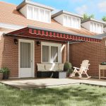 Copertină retractabilă portocaliu/maro 4,5×3 m, textil/aluminiu