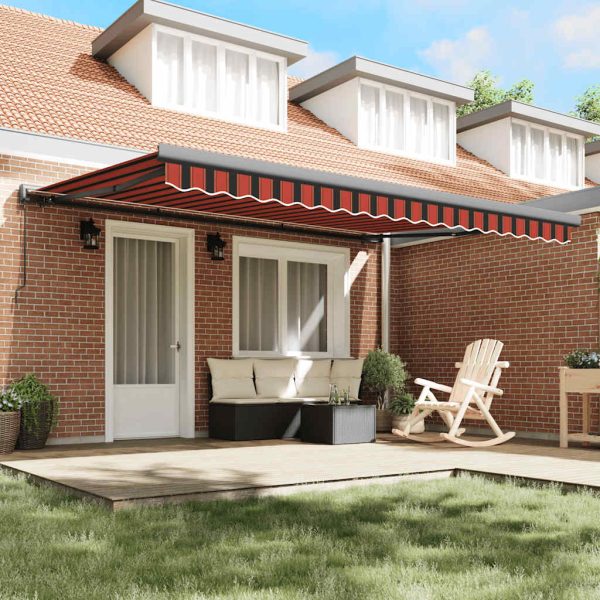 Copertină retractabilă portocaliu/maro 4,5×3 m, textil/aluminiu