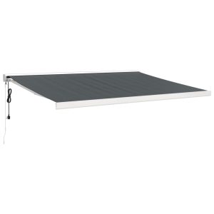 Copertină retractabilă, antracit, 4×3 m, textil și aluminiu