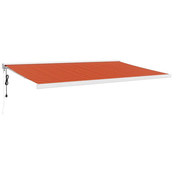 Copertină retractabilă portocaliu/maro 5×3 m, textil/aluminiu