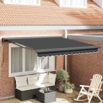 Copertină retractabilă, antracit, 3×2,5 m, textil și aluminiu