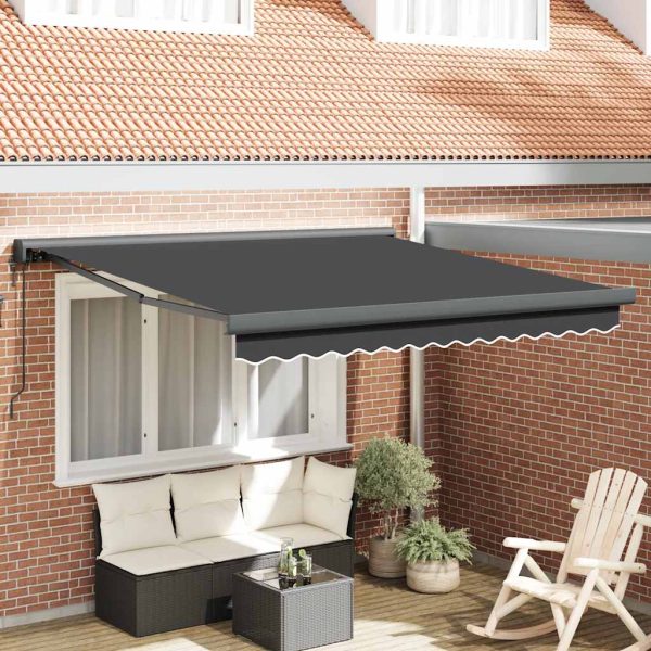 Copertină retractabilă, antracit, 3×2,5 m, textil și aluminiu