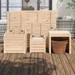 Set cutii de grădină, 4 piese, lemn masiv de pin