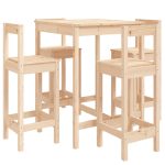 Set mobilier de bar pentru grădină, 5 piese, lemn masiv de pin