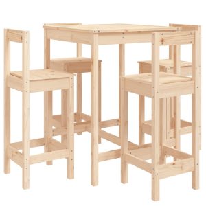 Set mobilier de bar pentru grădină, 5 piese, lemn masiv de pin