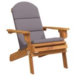 Scaun de grădină Adirondack cu perne, lemn masiv acacia