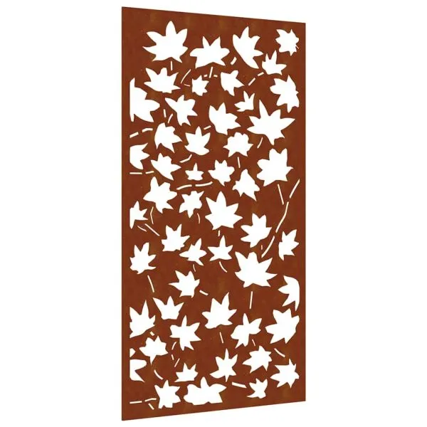Decor de perete 105×55 cm design frunze arțar oțel Corten
