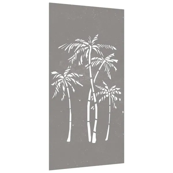 Decor de perete de grădină 105×55 cm design palmier oțel corten