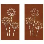 Decor perete grădină 2 buc. 105×55 cm design flori oțel Corten