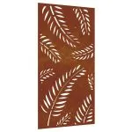 Decorație perete de grădină 105×55 cm design frunze oțel Corten