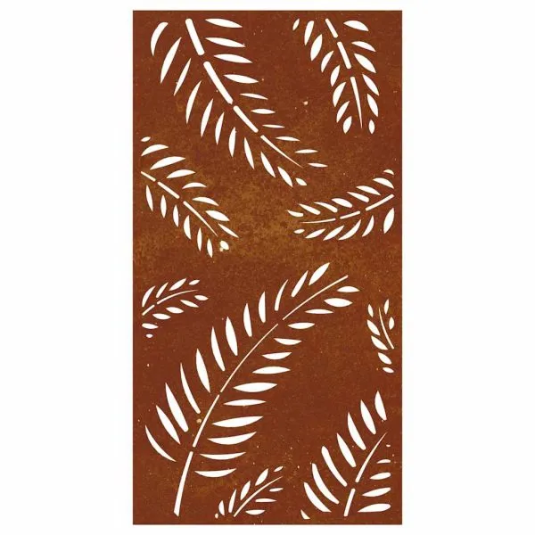 Decorație perete de grădină 105×55 cm design frunze oțel Corten