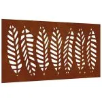 Decorație perete de grădină 105×55 cm design frunze oțel Corten