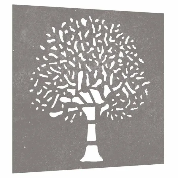 Decor perete de grădină 55×55 cm design copac oțel Corten