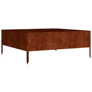 Strat înălțat de grădină, 100x100x41 cm, oțel corten