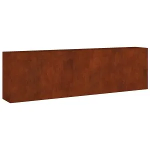 Strat înălțat de grădină, 280x40x80 cm, oțel corten