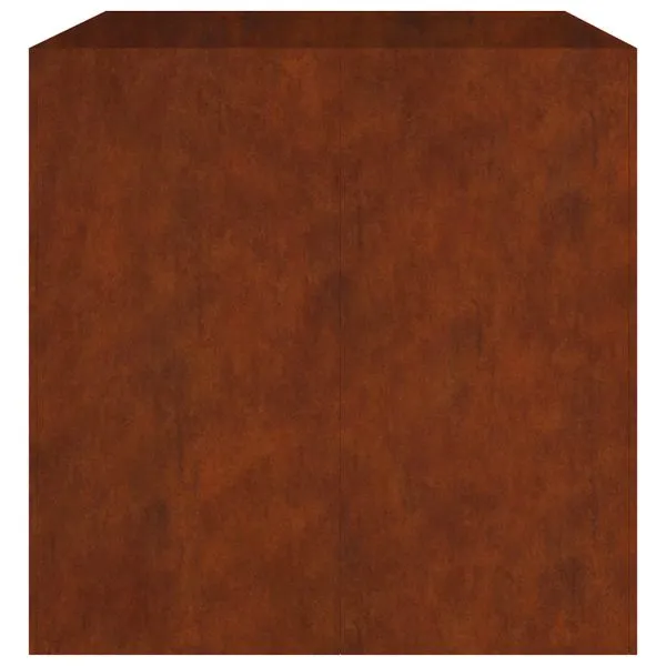 Jardinieră, 80x80x80 cm, oțel corten