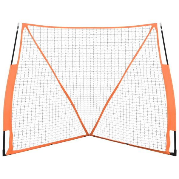 Plasă baseball portabilă portocaliu/negru 183x182x183cm oțel/PE