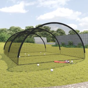 Țarc plasă de lovituri baseball negru 600x400x250 cm poliester