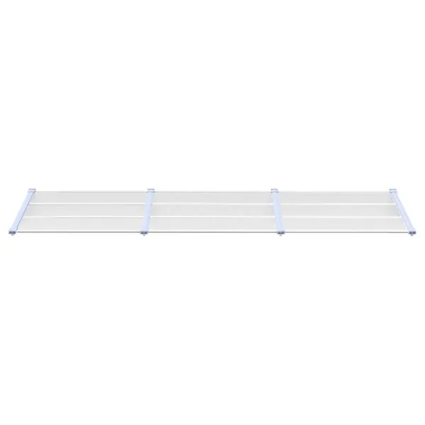 Copertină de ușă, gri și transparent, 297,5×90 cm, policarbonat