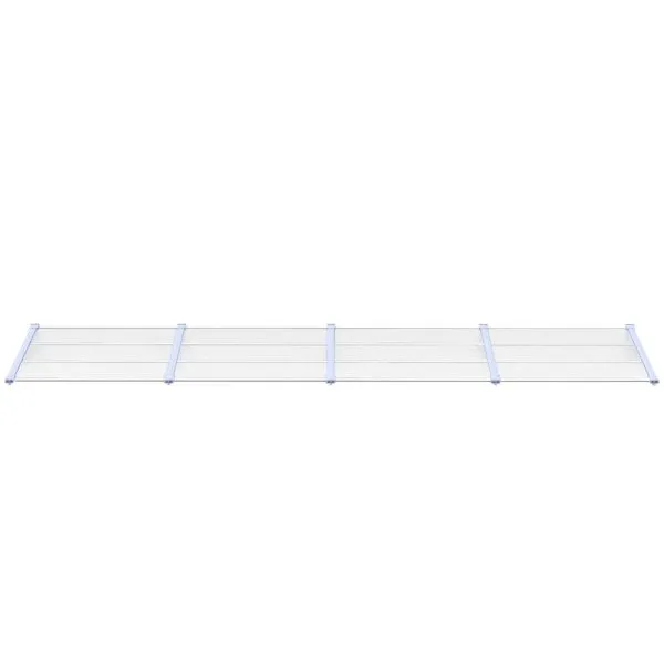 Copertină de ușă, gri și transparent, 396×90 cm, policarbonat