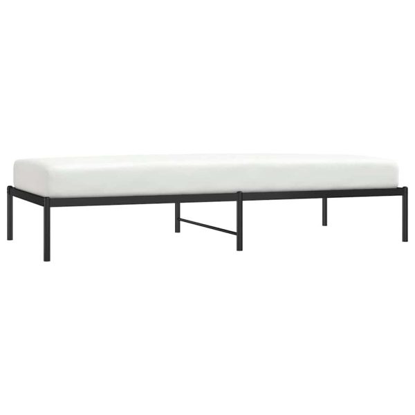Cadru pat metalic, negru, 90×200 cm
