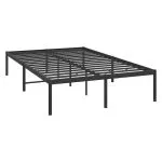 Cadru pat metalic, negru, 135×190 cm