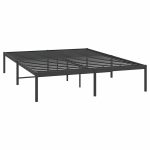 Cadru pat metalic, negru, 140×200 cm