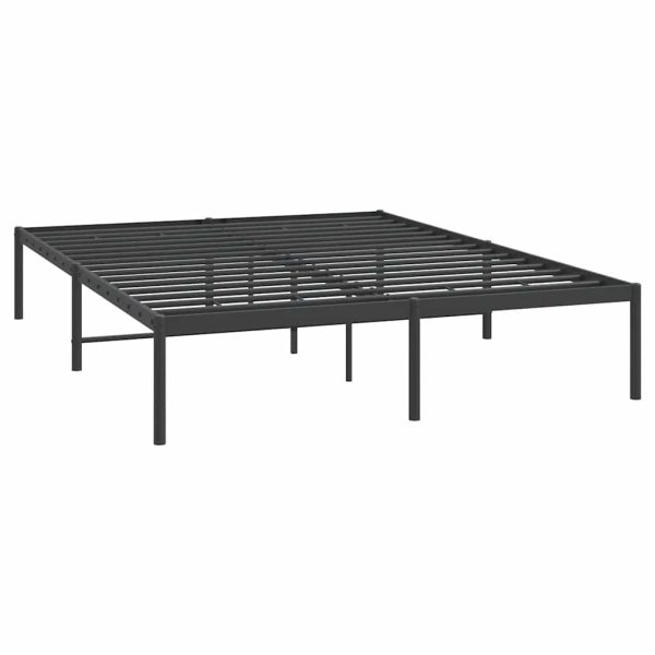 Cadru pat metalic, negru, 140×200 cm