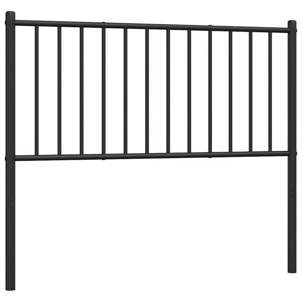 Tăblie de pat metalică, negru, 100 cm