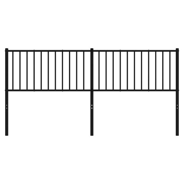 Tăblie de pat metalică, negru, 180 cm
