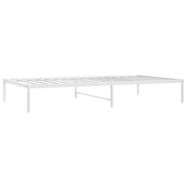 Cadru pat metalic, alb, 107×203 cm