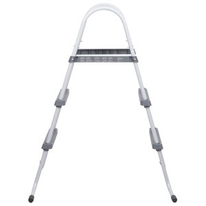 Scară de piscină, gri, 84 cm, oțel