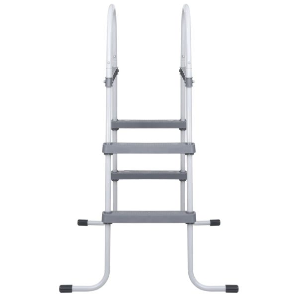 Scară de piscină, gri, 84 cm, oțel
