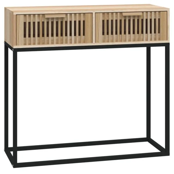Masă consolă, 80x30x75 cm, lemn prelucrat și fier