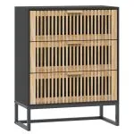 Dulap, negru, 60x30x75 cm, lemn prelucrat