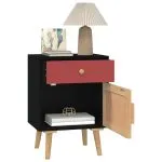 Noptiere, 2 buc, negru, 40x30x55 cm, lemn prelucrat